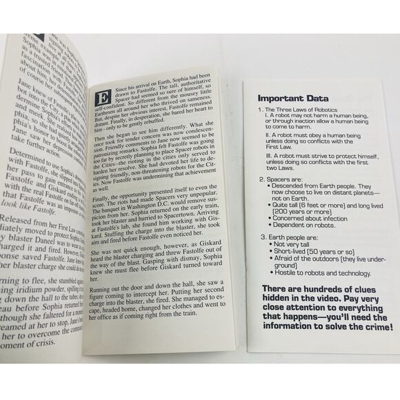 Vintage Isaac Asimov's ROBOTS VCR Mystery Suspense Game VHS 1988 Complete - Picture 11 of 15